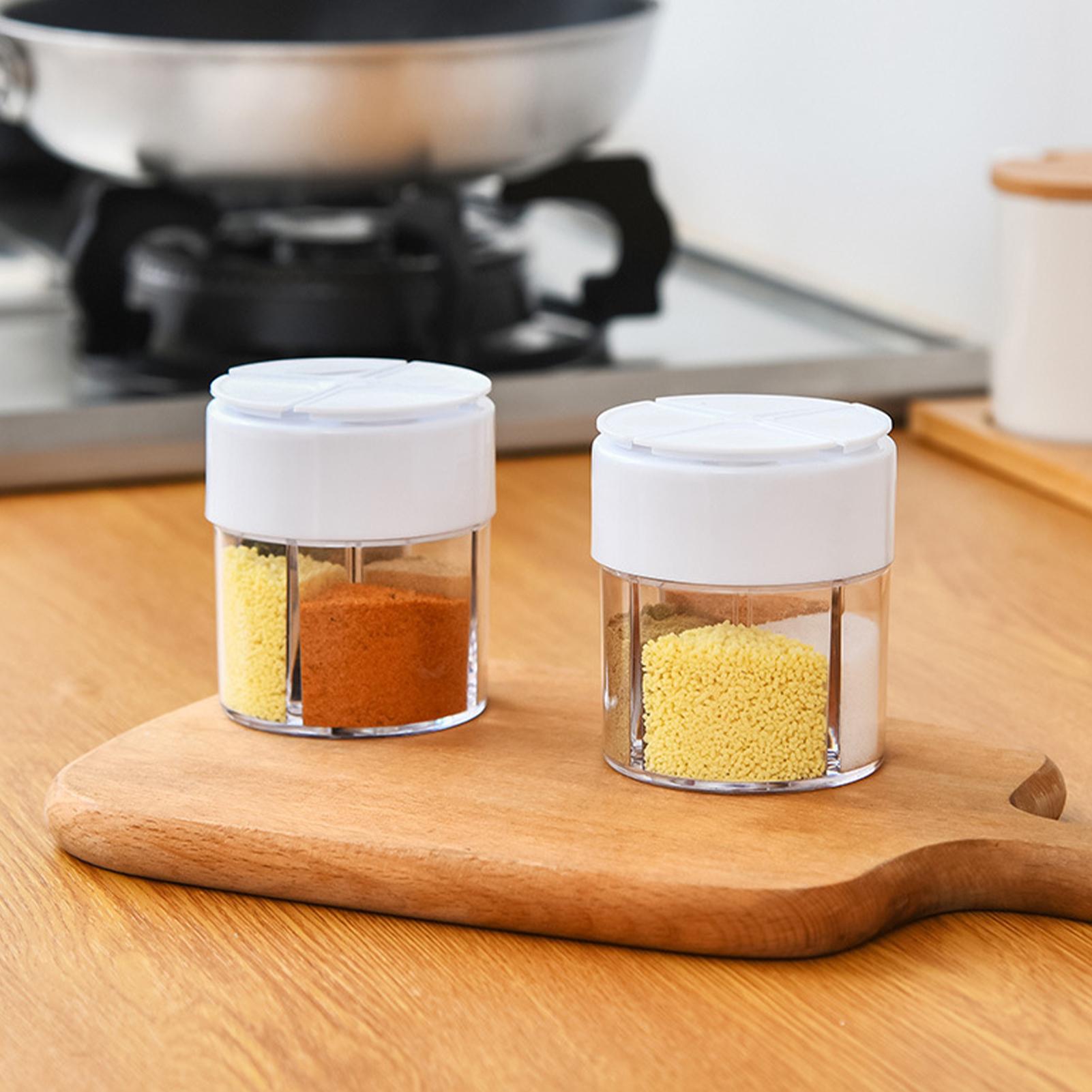 Camping Cooking Container - Baharat Kapları Kapaklı Delikli Şeffaf Tuz