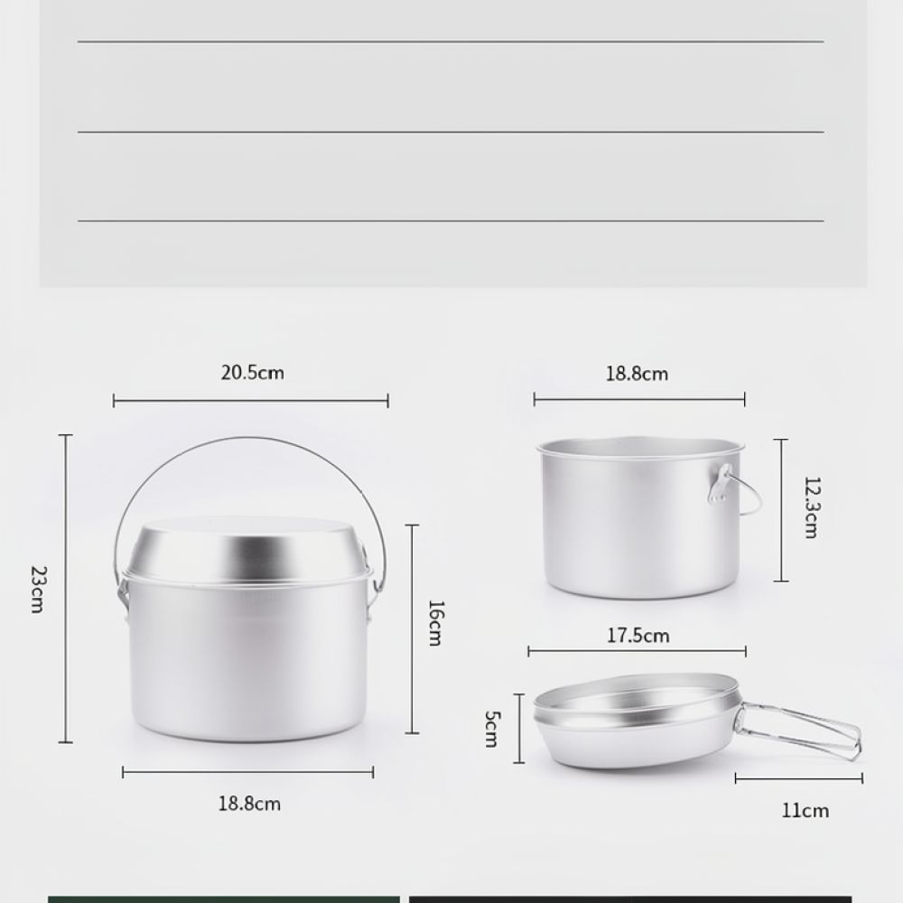 Camping Cooking Dining Set - Starck Kampı İçin Taşınabilir, Alüminyum Piknik